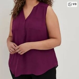 Torrid Purple Sleeveless Georgette Top, 0x